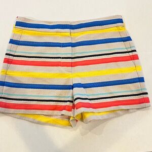 J. Crew Women’s Shorts Size 0 Striped Jacquard Basket Weave Colorful Style E9357